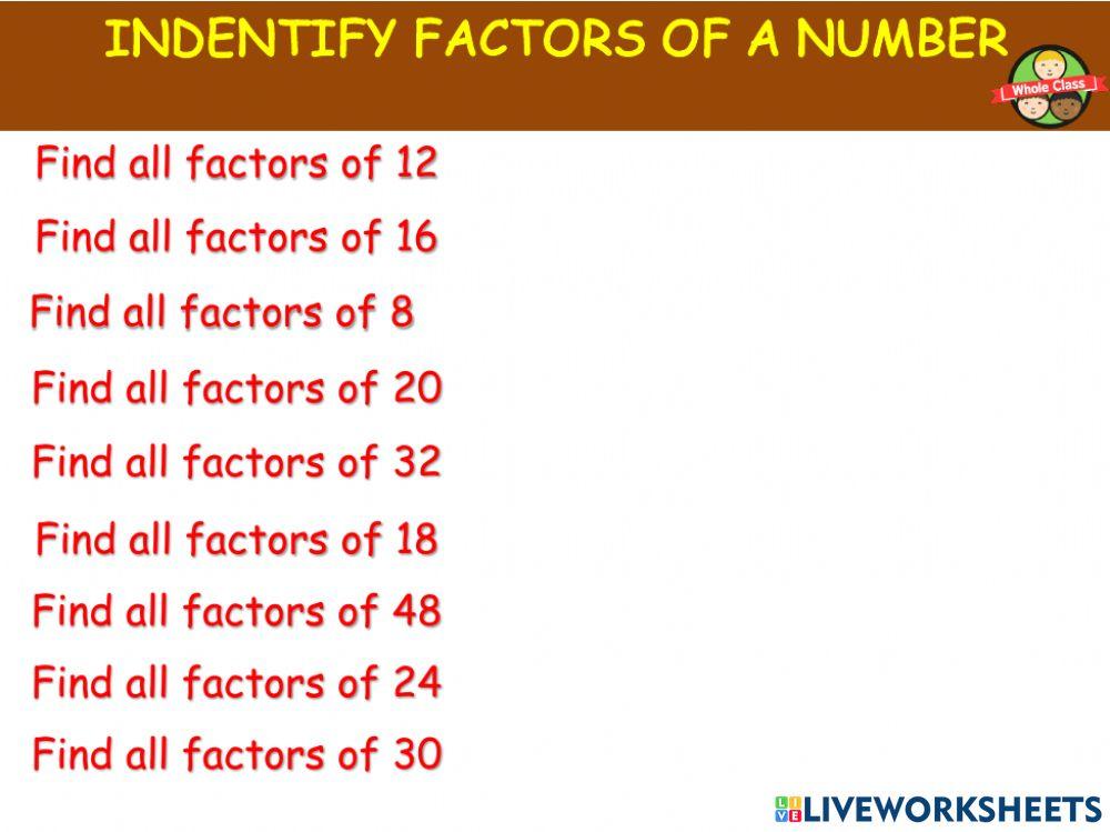 Factors Maths
