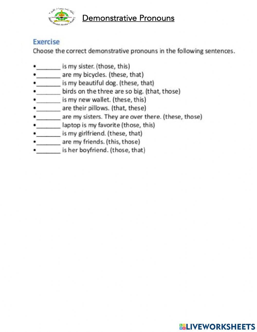 Demonstrative Pronouns