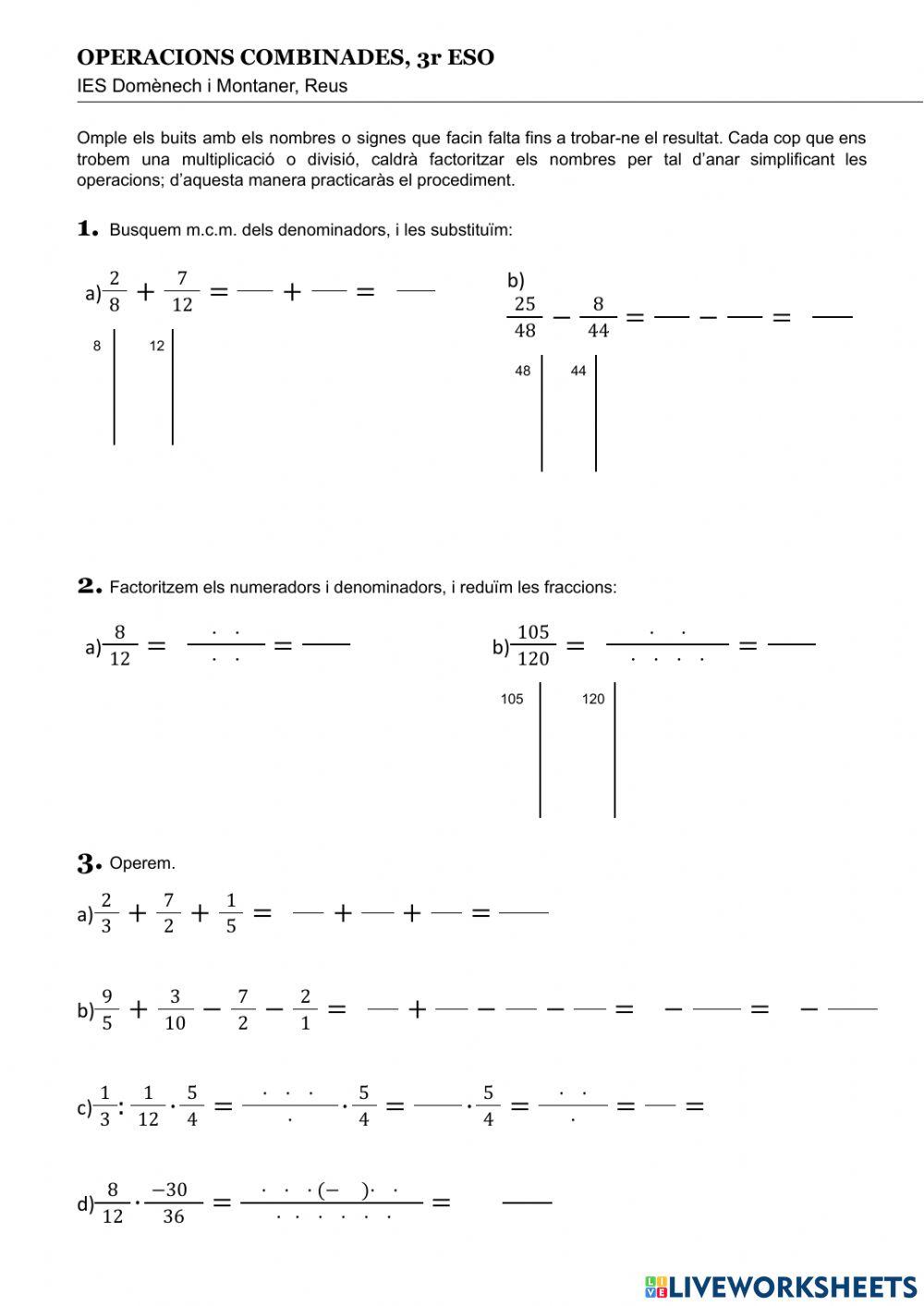3r - fraccions: op combinades