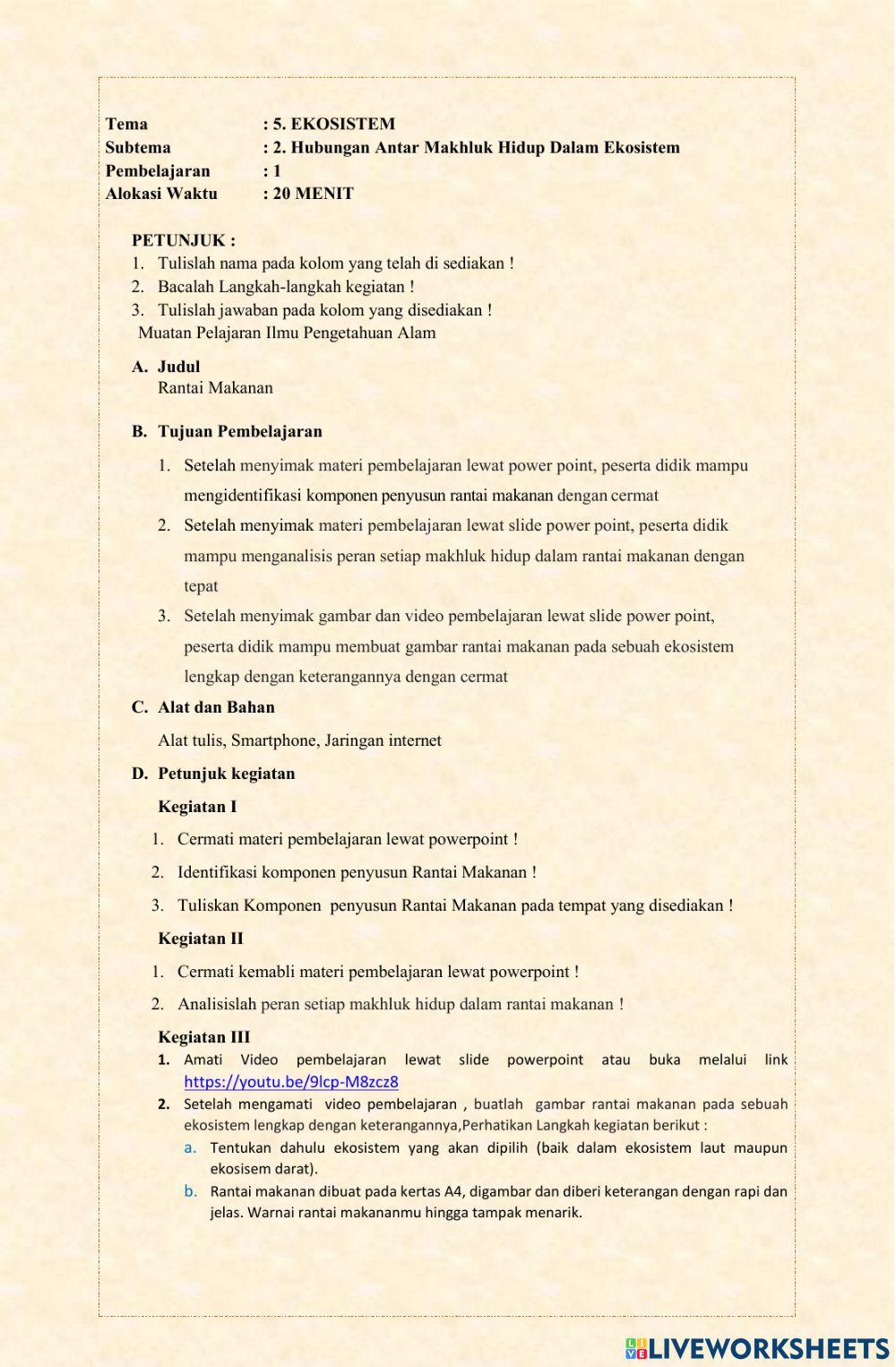 LKPD Tema 5 Subtema 2 Pembelajaran .1