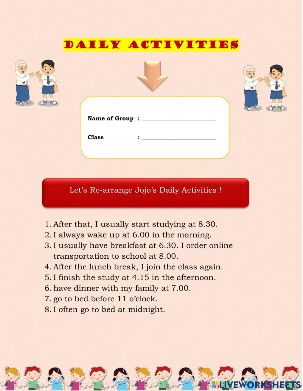 Jojo's Daily Activities