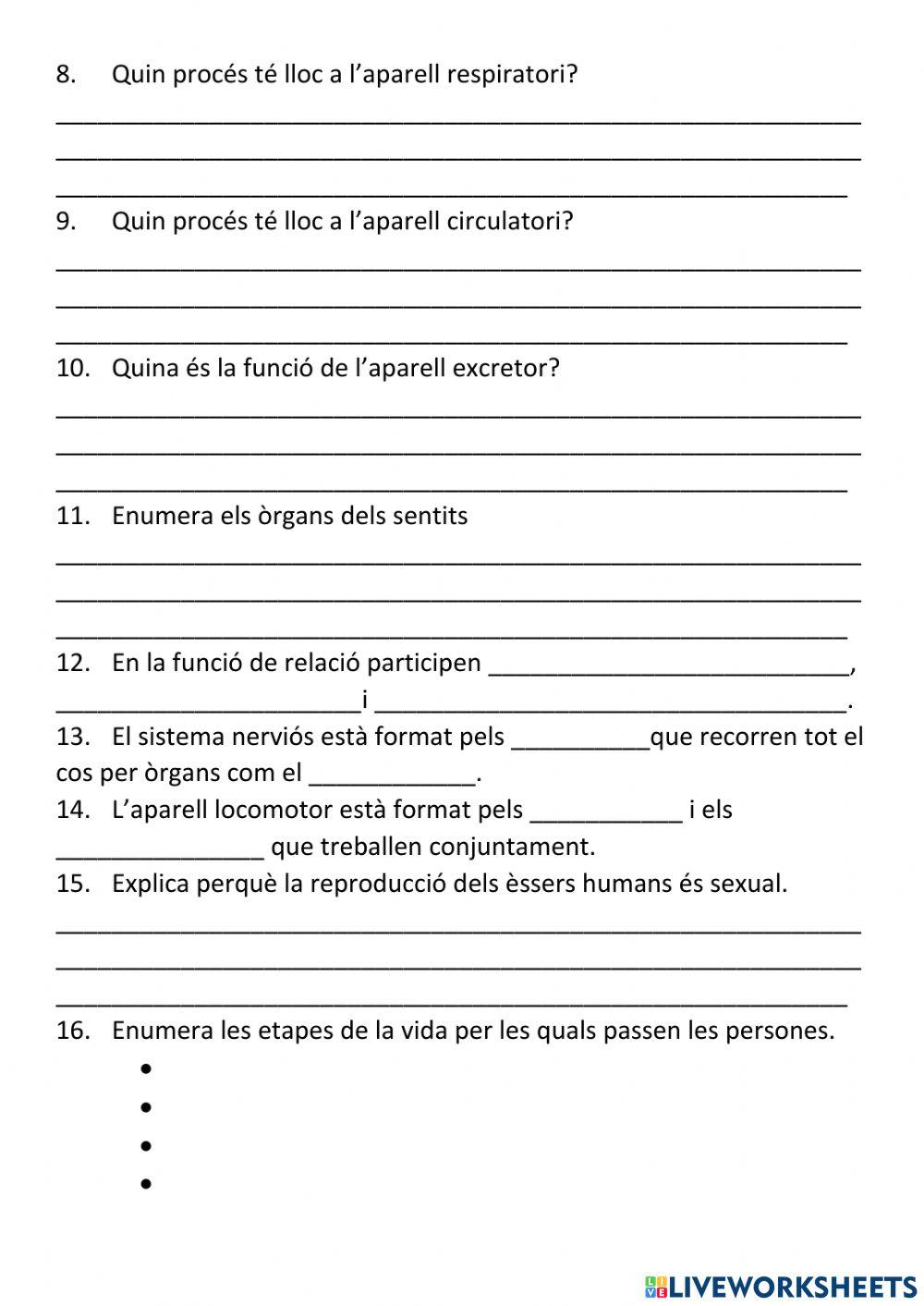 Les funcions vitals de l'ésser humà