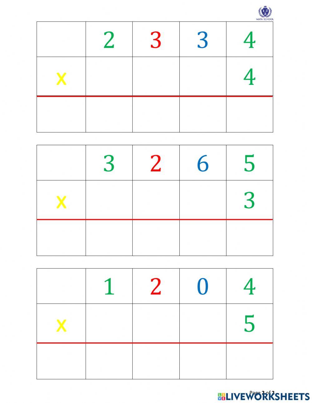 Phép nhân có nhớ với Stamp Game