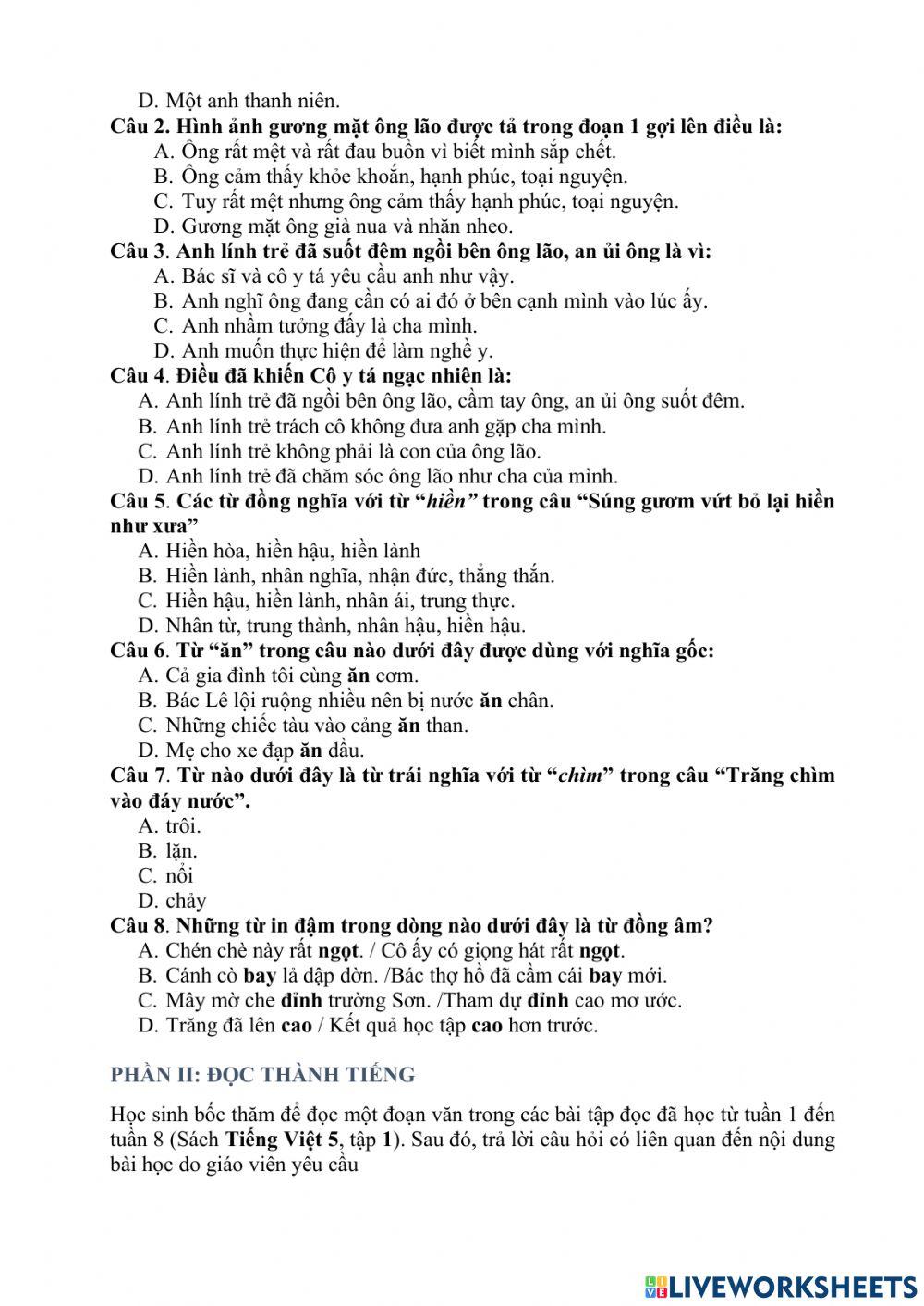 Đề kiểm tra giữa hki - tv