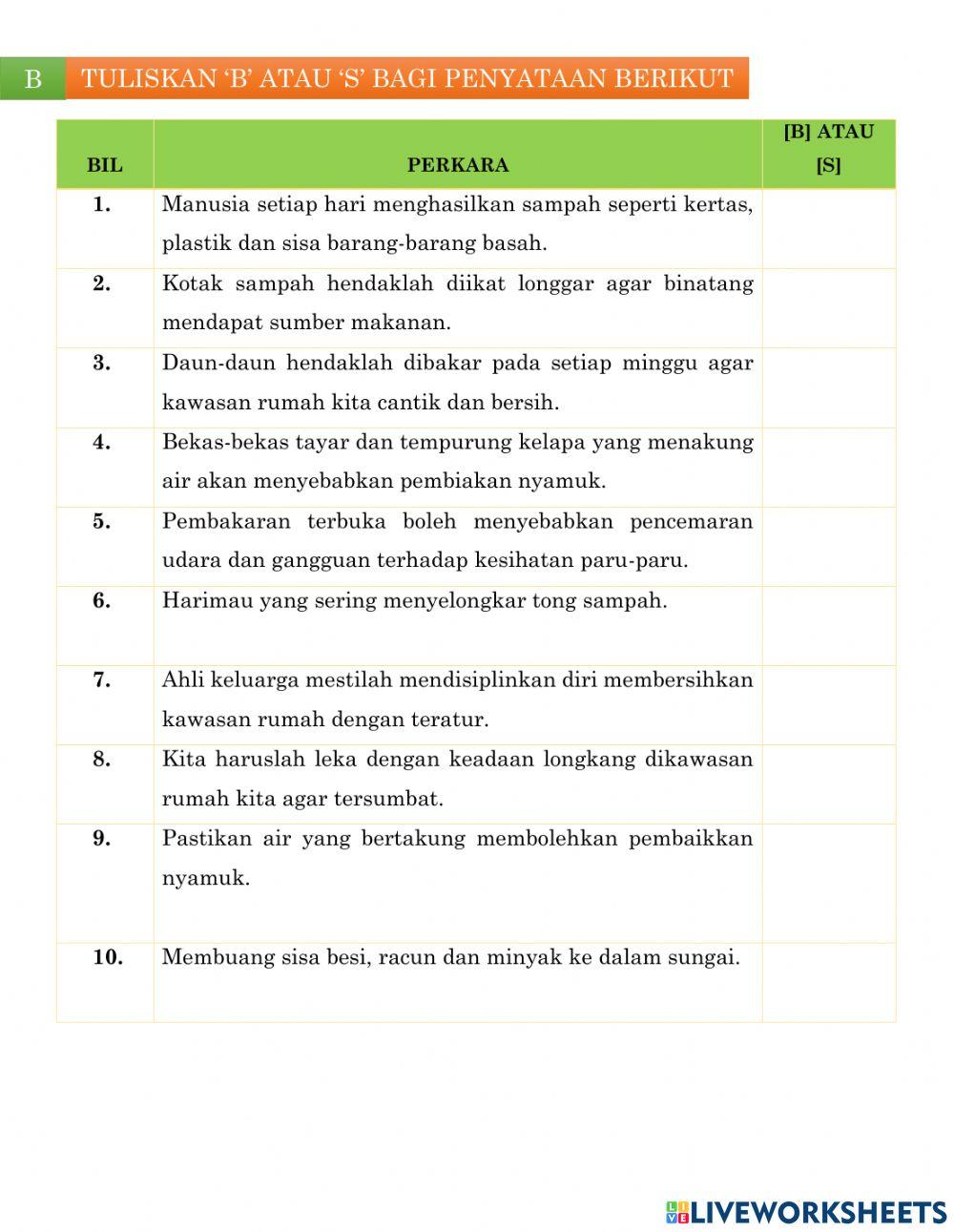HARGAI KEBERSIHAN ALAM SEKITAR