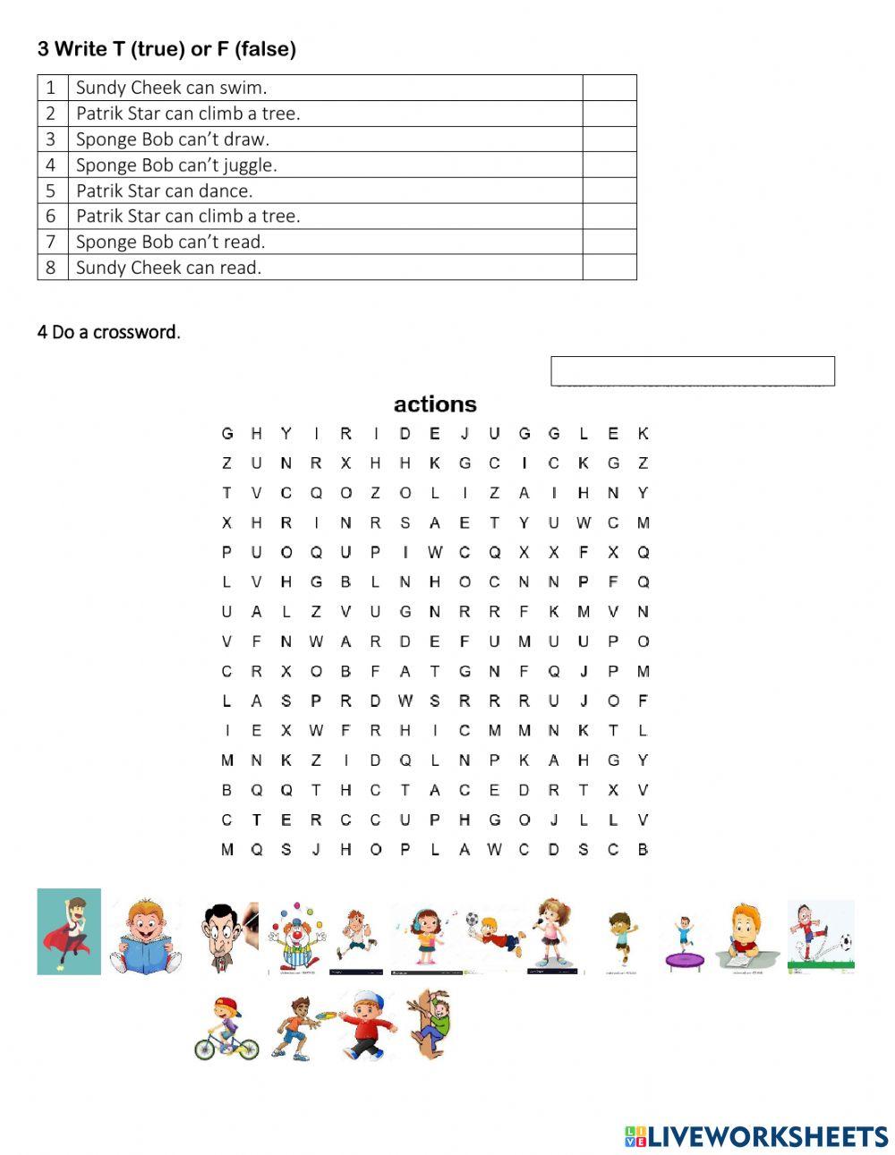 Abilities can, can't. Reading
