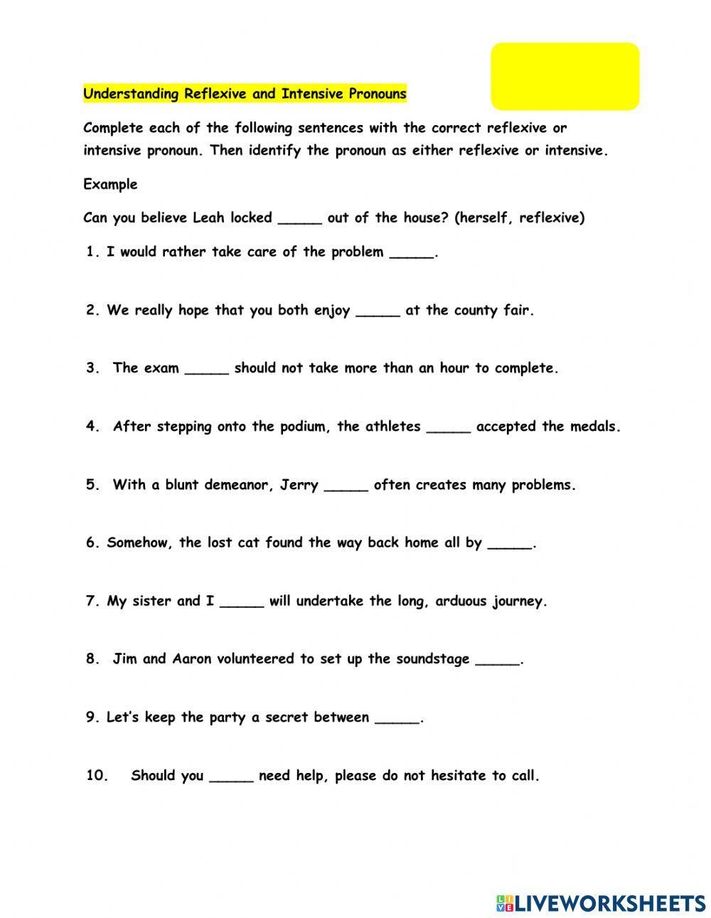 using-reflexive-and-intensive-pronouns-worksheet-live-worksheets