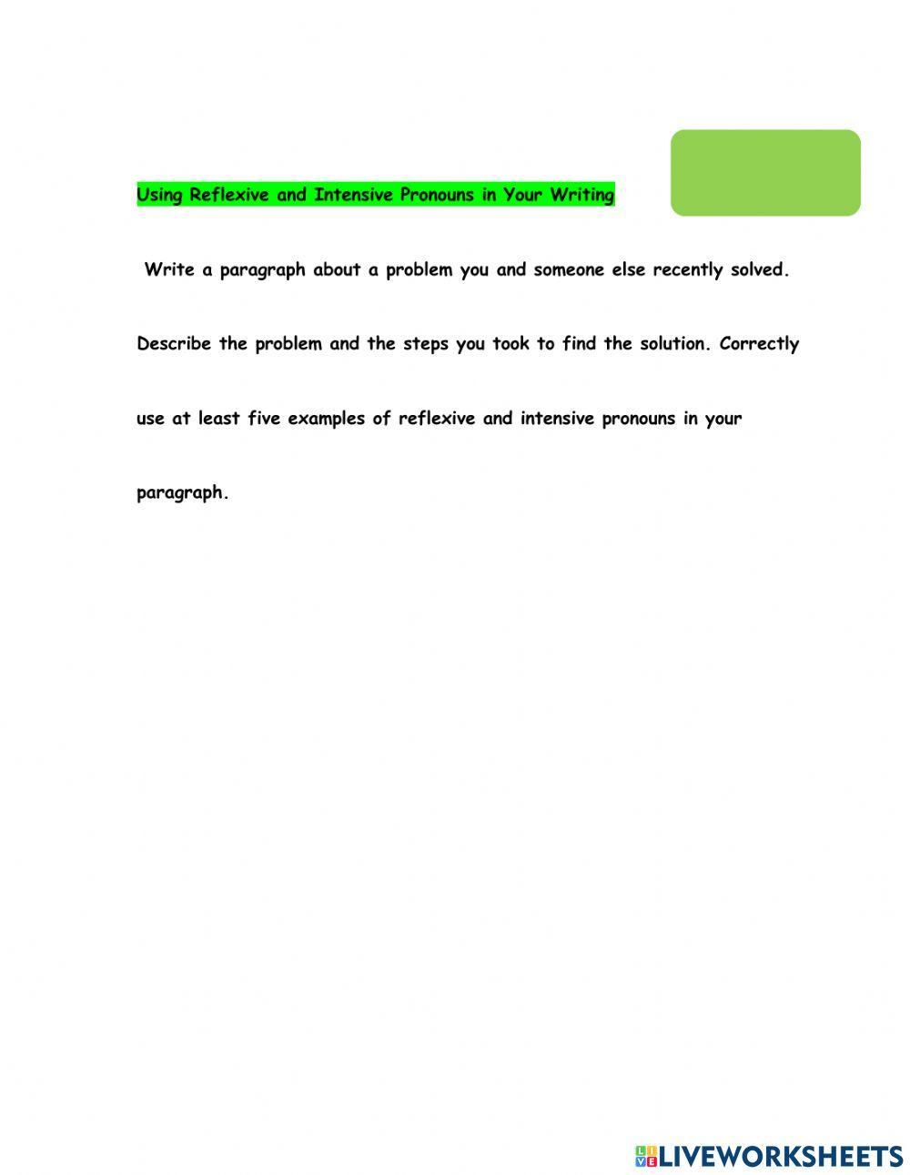 Using Reflexive and Intensive Pronouns