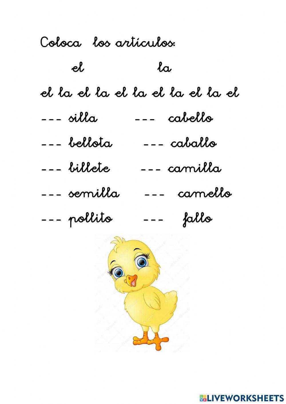 Artículos determinados -El- -La-