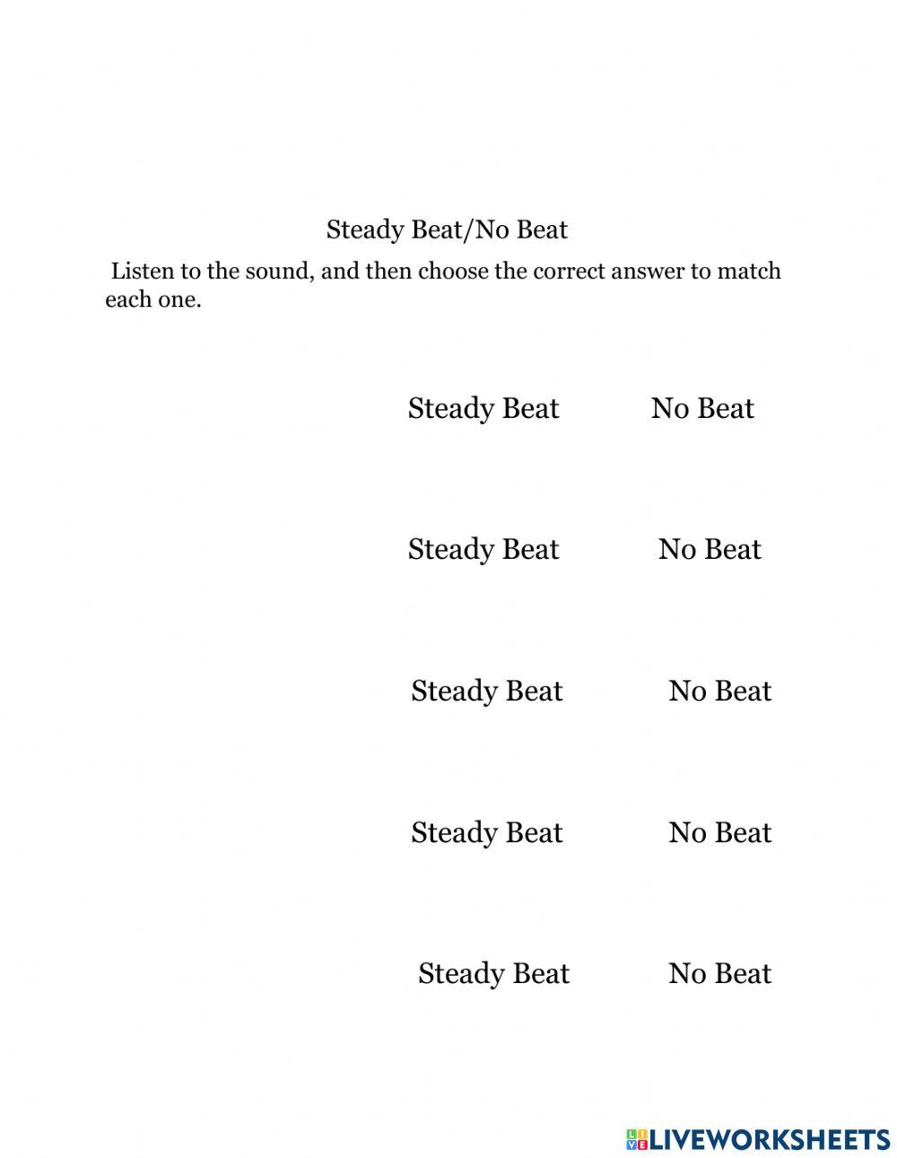 CPS Grades 2 and 3 Steady Beat-No Beat