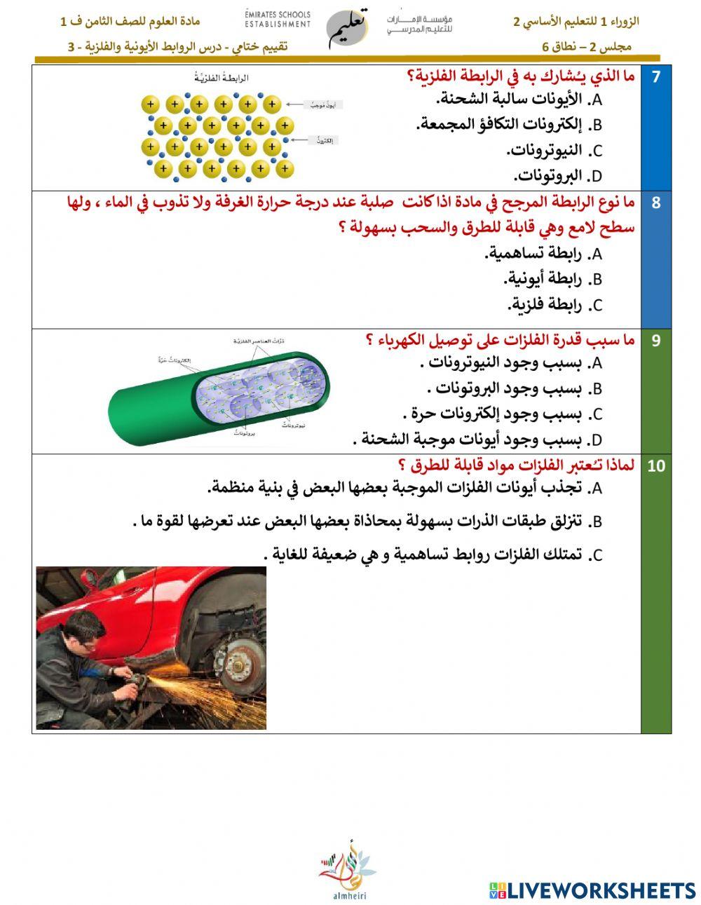 الروابط الأيونية و الفلزية 3