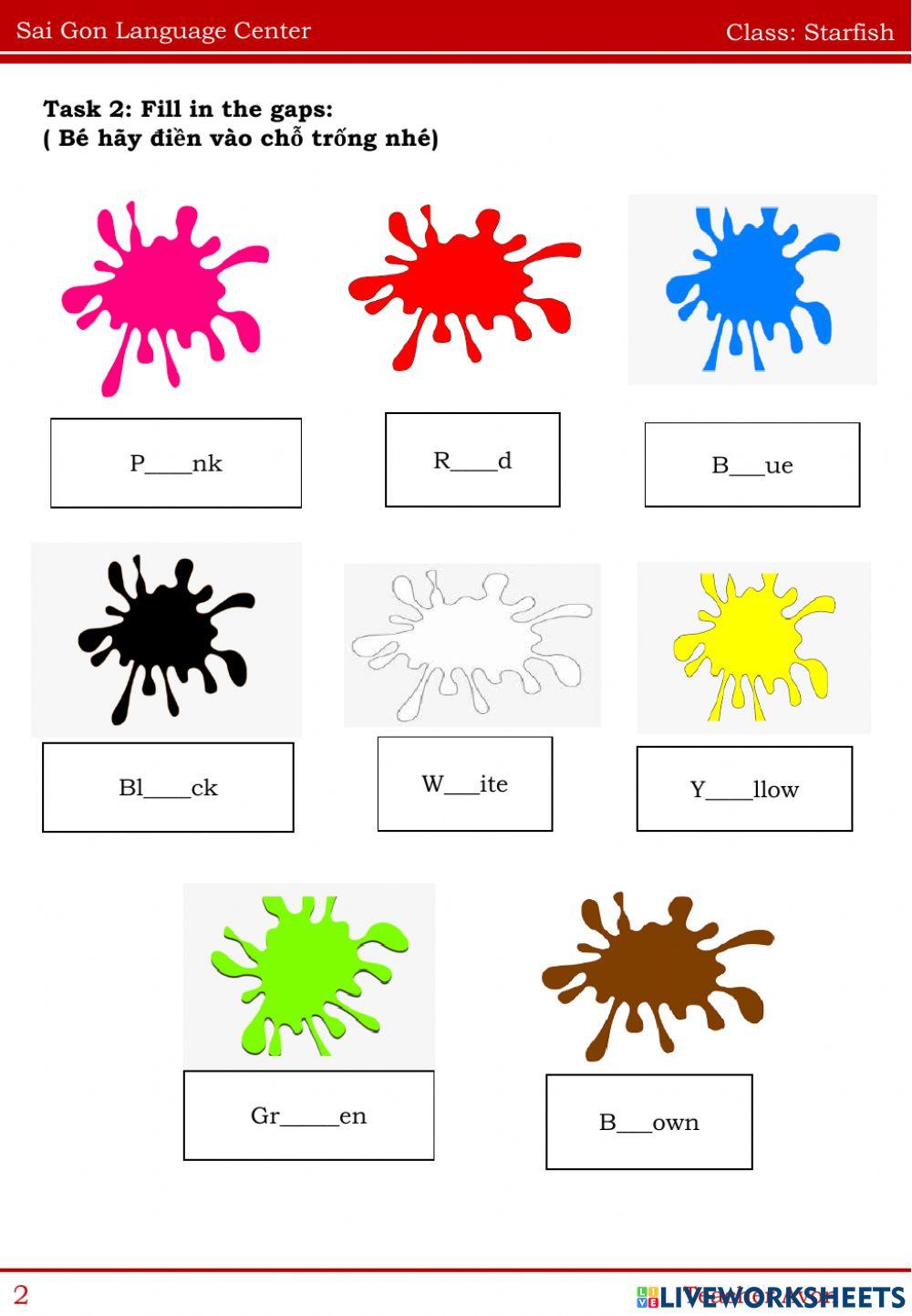 Worksheet starfish