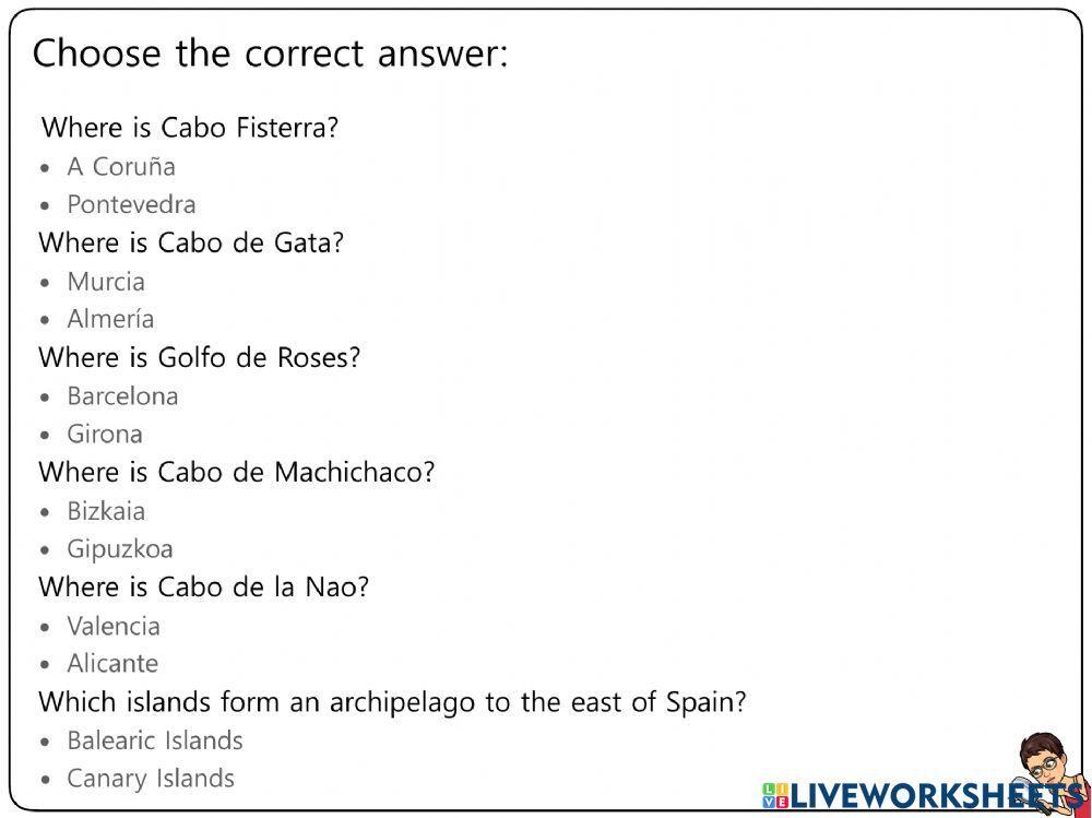 Spain Worksheets 10-16