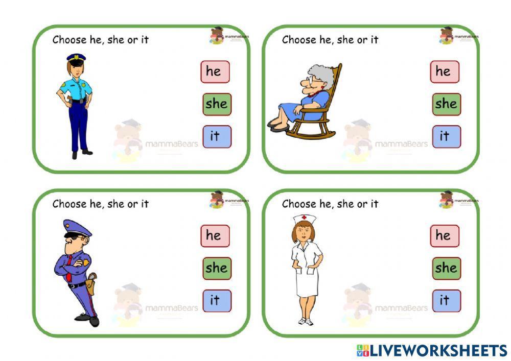 Choose he, she or it