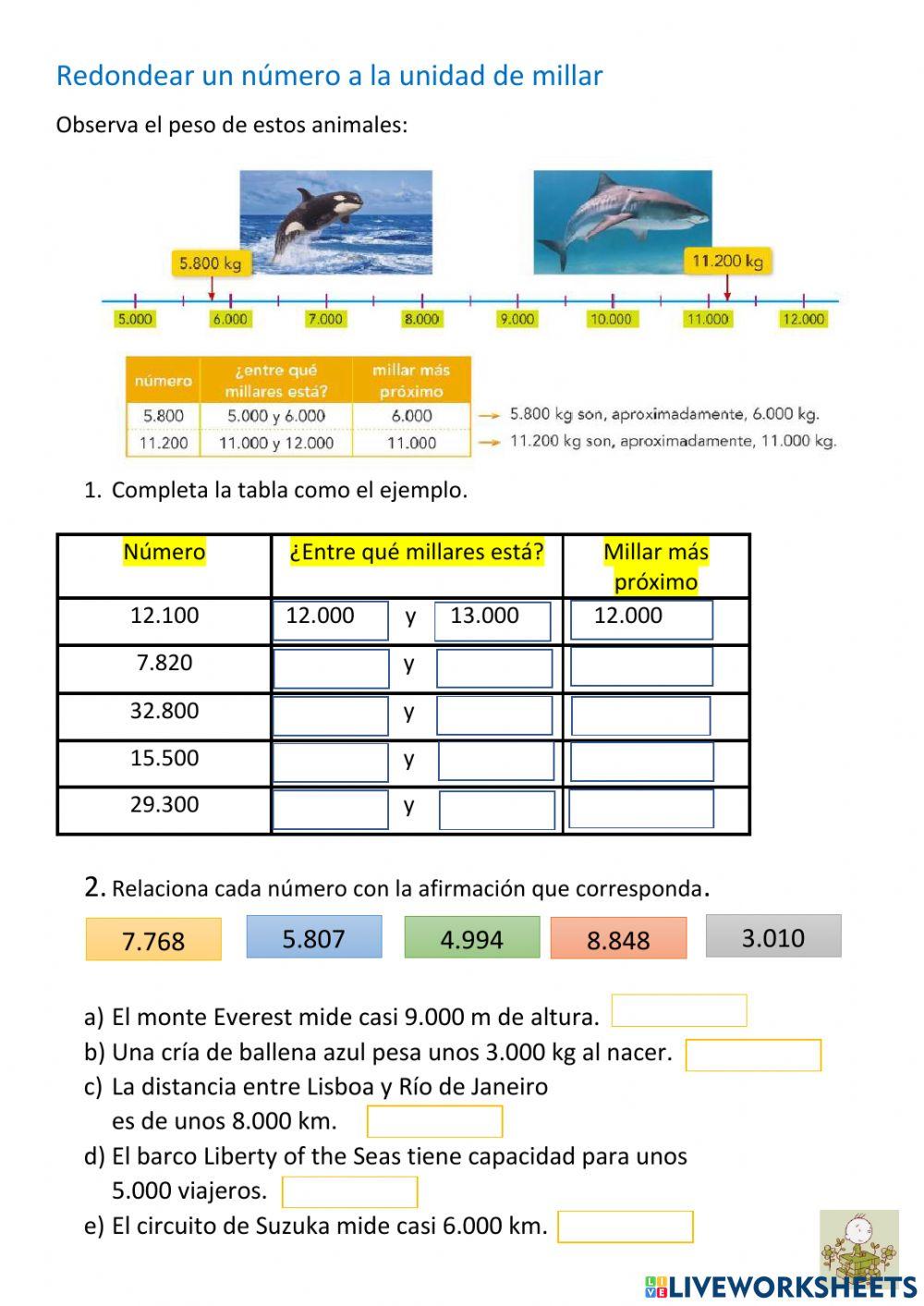 Aproximaciones a la unidad de millar