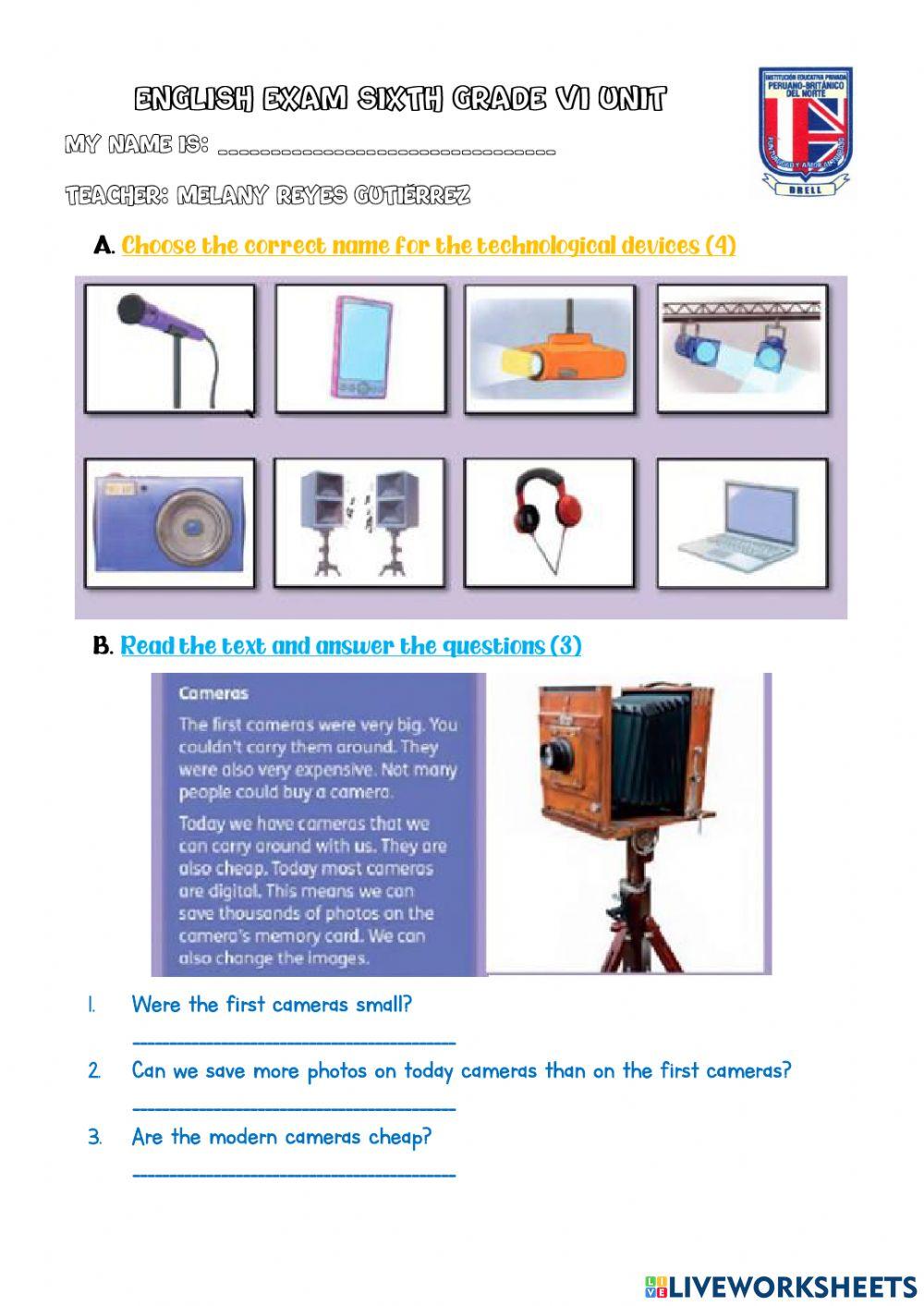 Sixth Grade Exam VI Unit