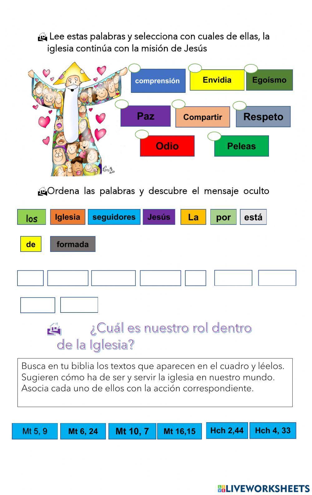Evaluación interactiva de reli 3° iii period