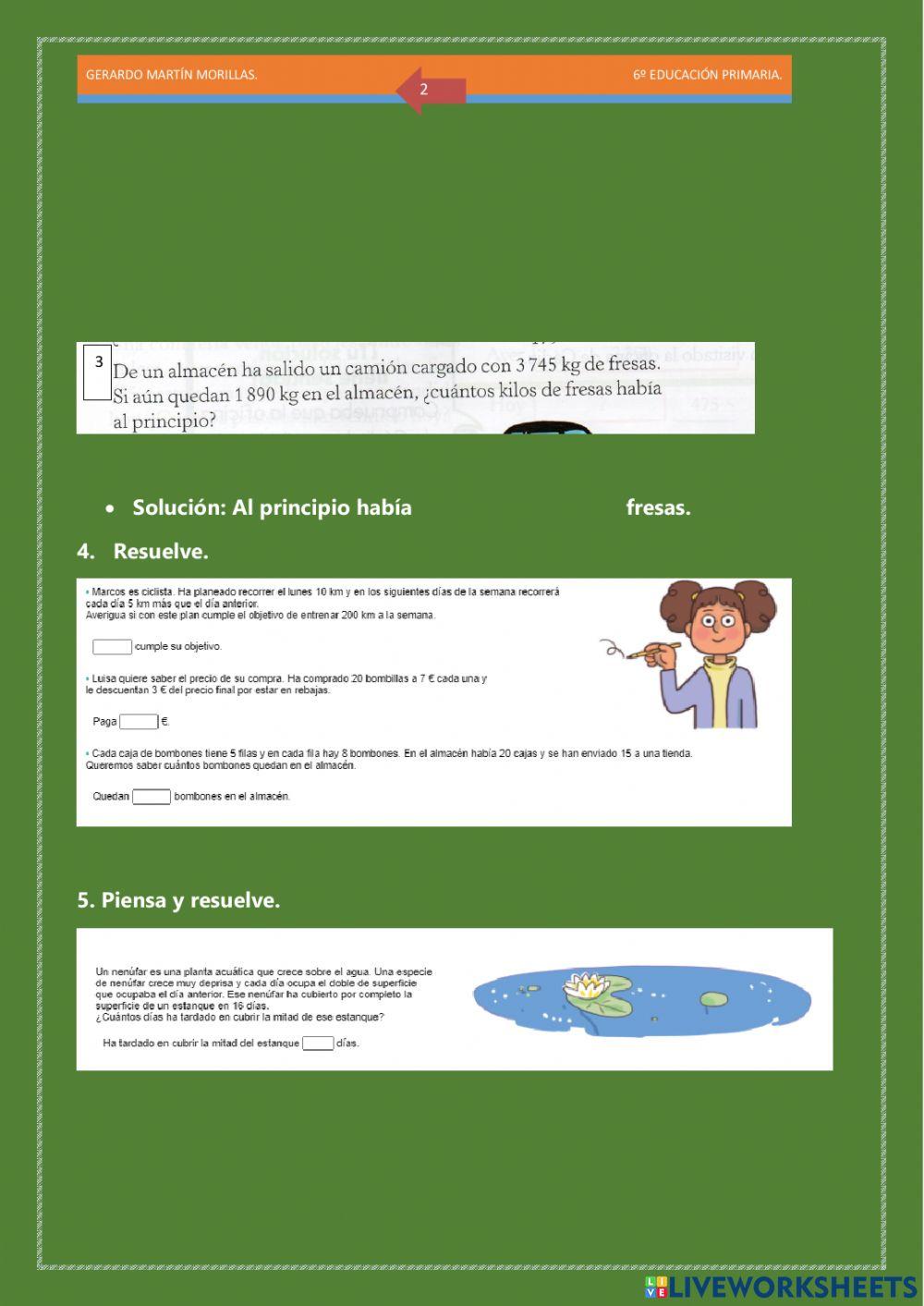 Resolución de problemas. Ficha 3.