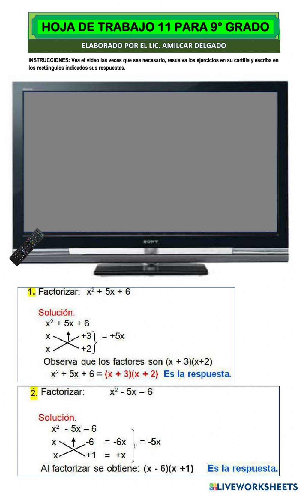 Factorización por Tanteo