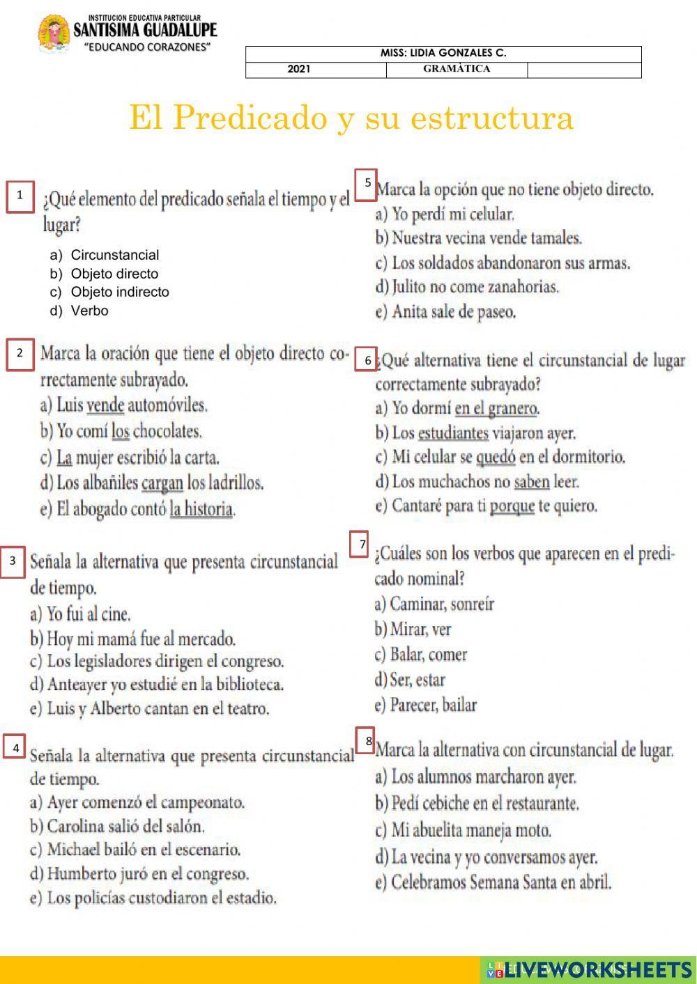 Predicado y estructura