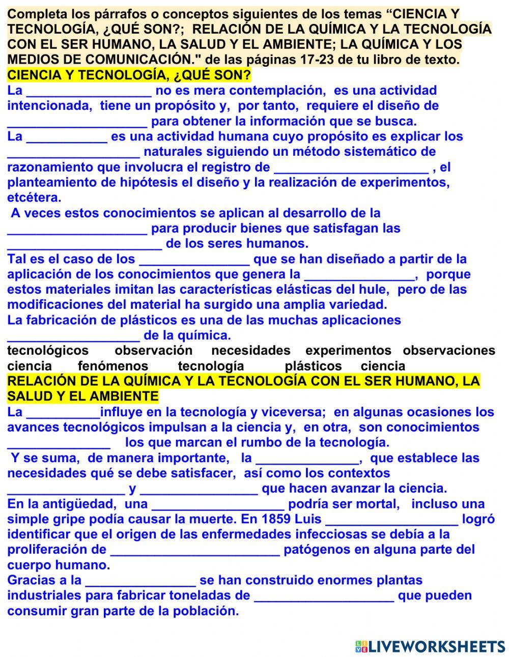 Materia,  energía e interacciones