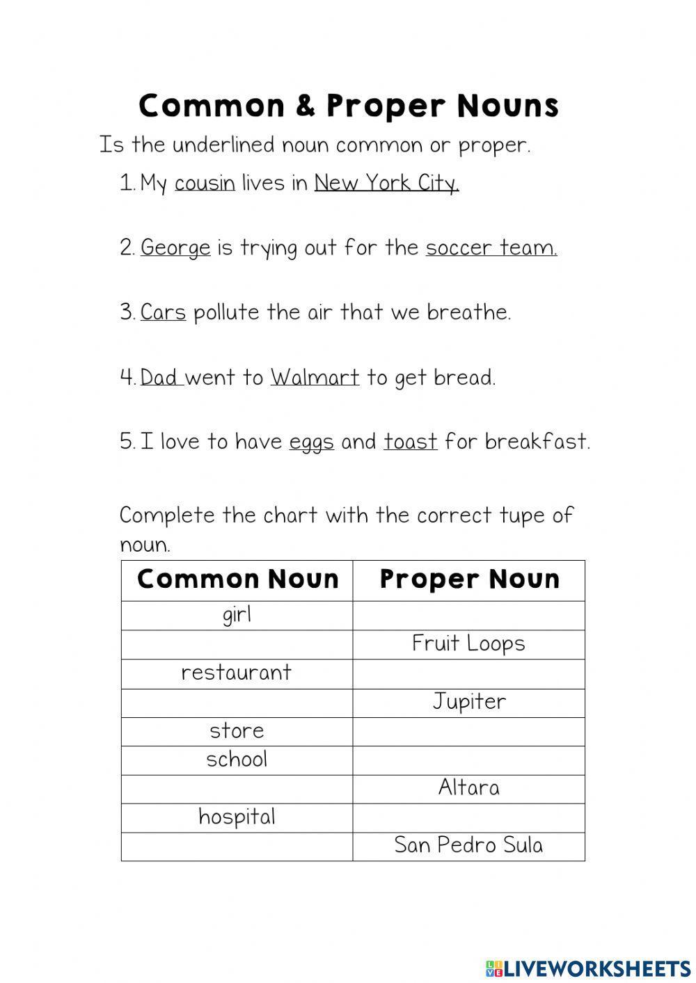 Common and Proper Nouns