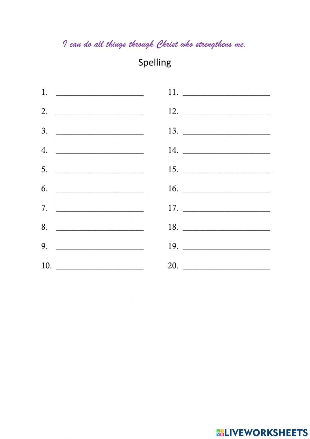 Commonly Misspelt Words