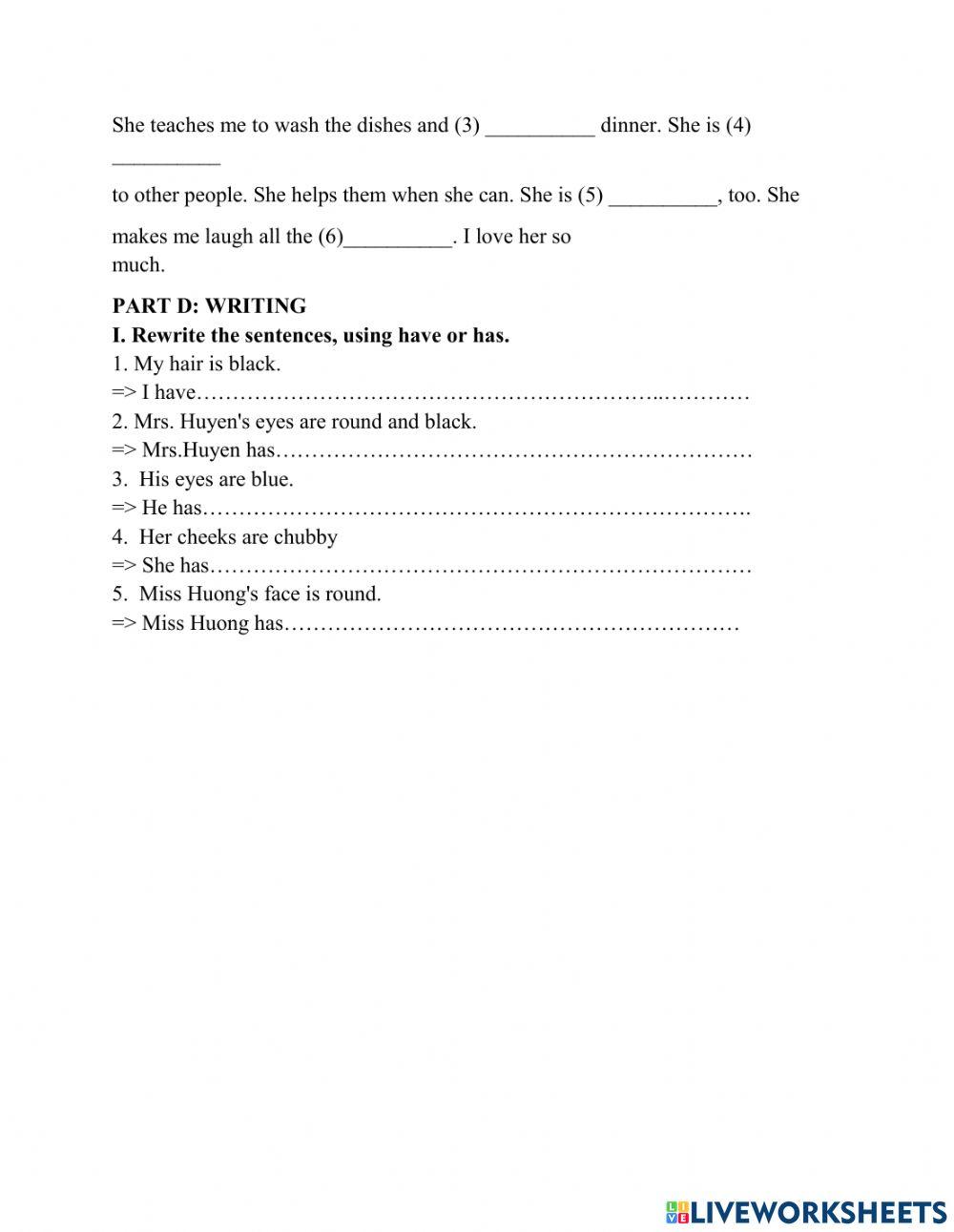 Practice unit 3 english 6