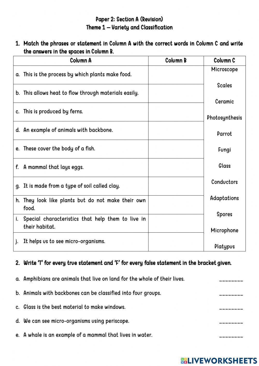 Theme 1: Paper 2 (Revision)