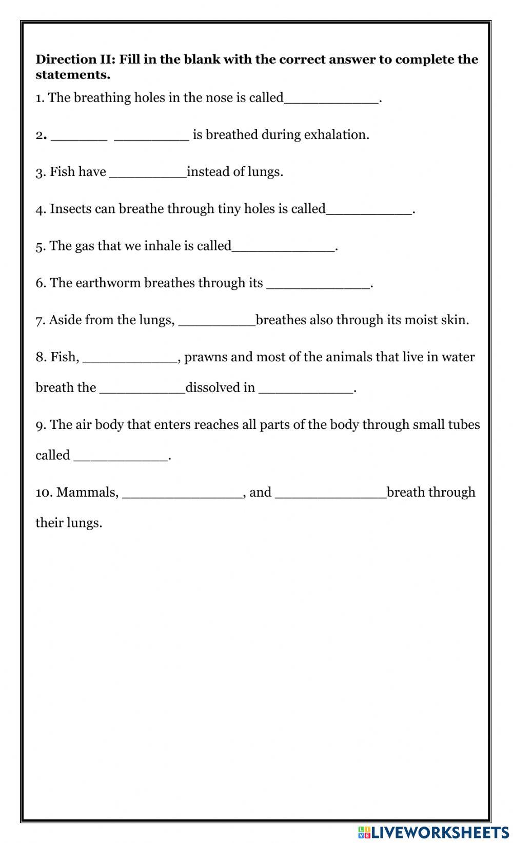 Animal breathing method