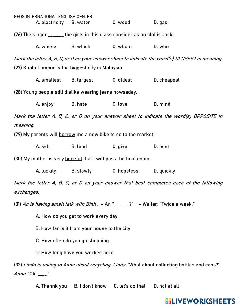 Đề luyện vào 10 số 16