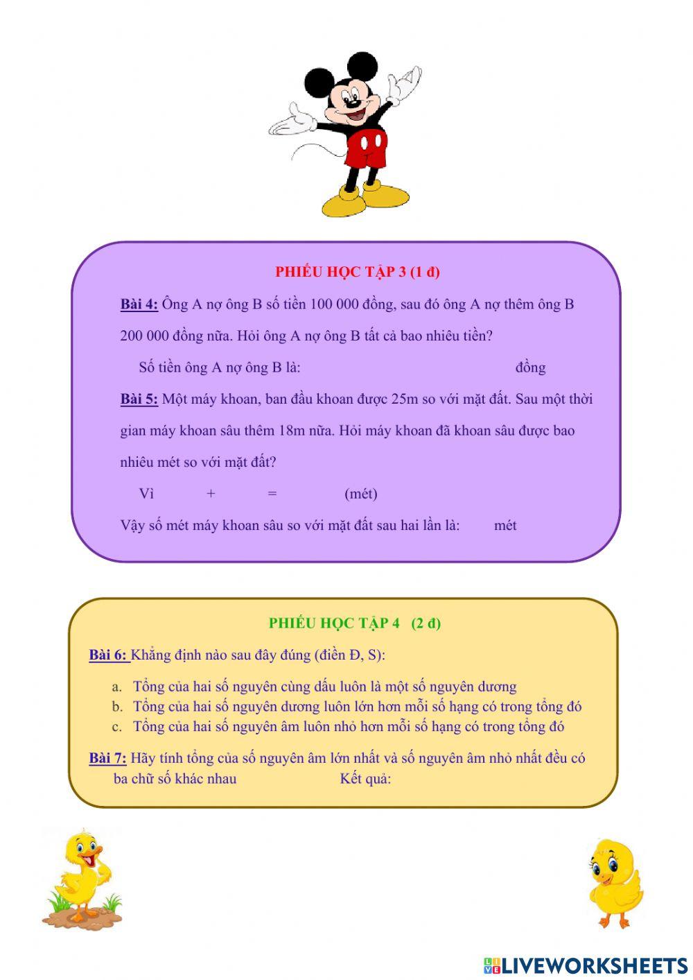 Cộng số nguyên âm