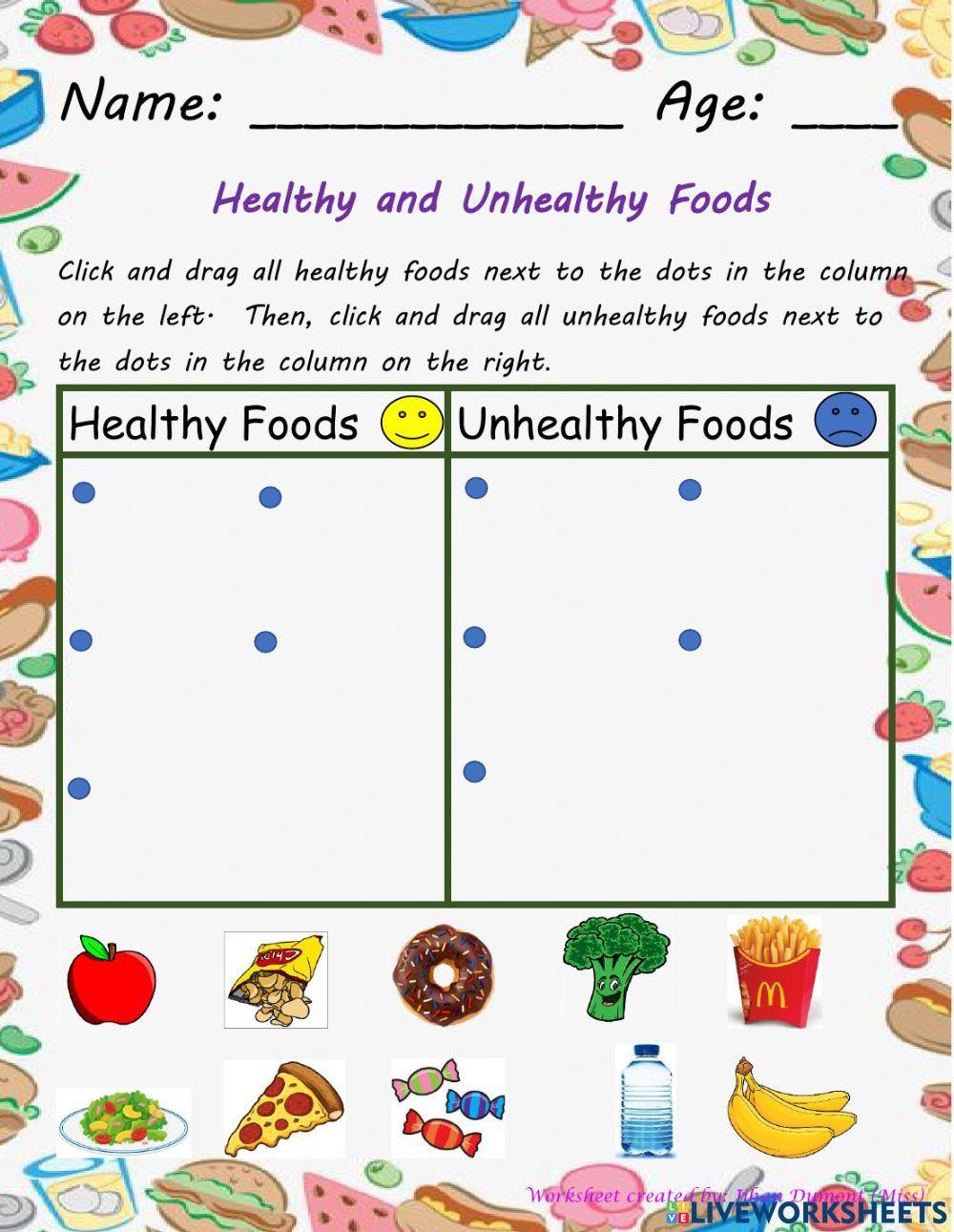 Healthy and Unhealthy Foods