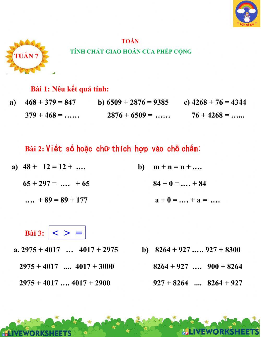 Tính chất giao hoán