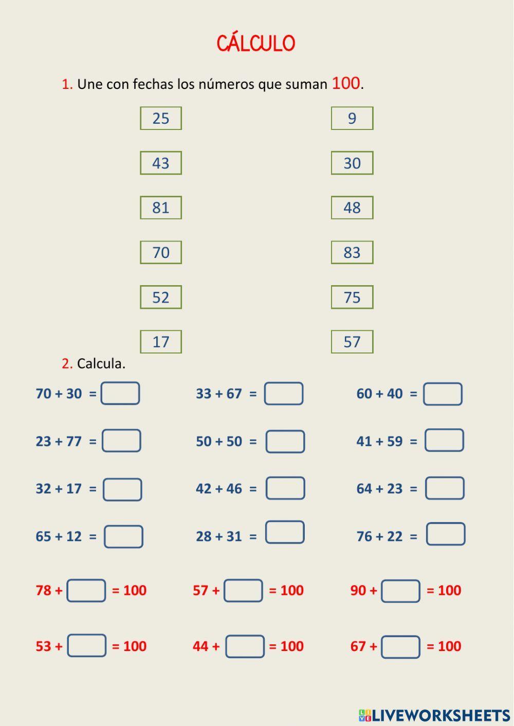 Cálculo y operaciones