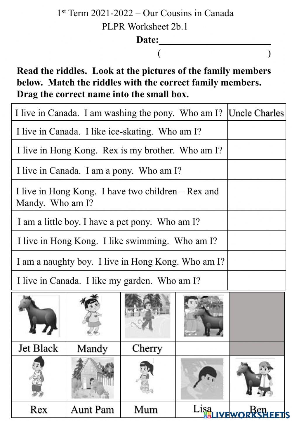 2b.1 Who am I Worksheet