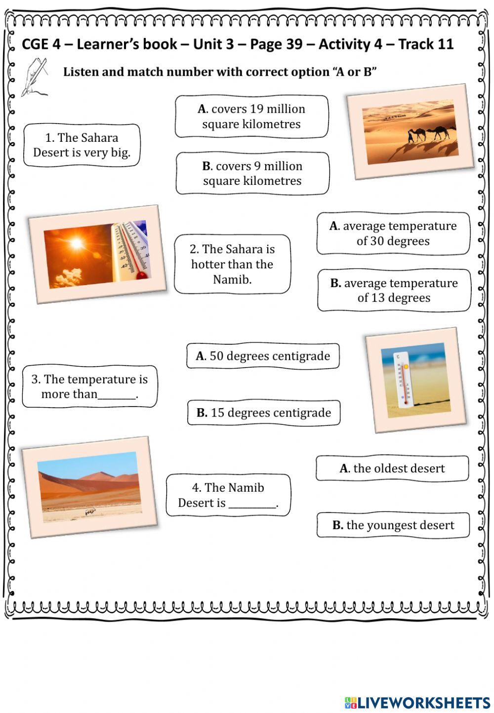 CGE 4 - Unit 3 - Week 1 - Listening Worksheet