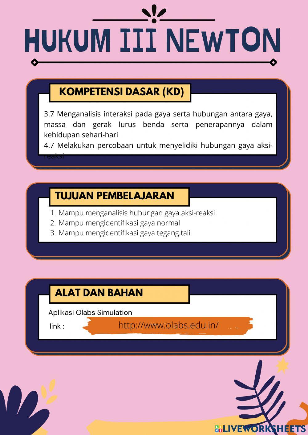 Lkpd hukum iii newton