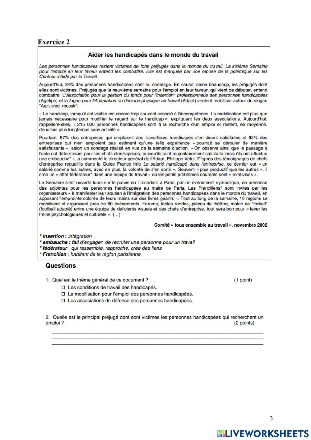 Test de français 10-2021