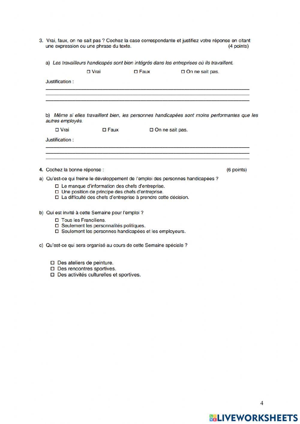 Test de français 10-2021