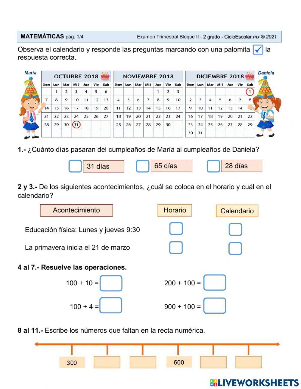 Matematicas para 3ºPrimaria