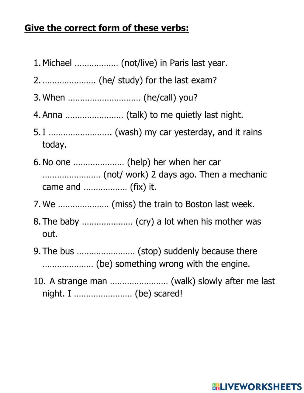 Simple past - regular verbs