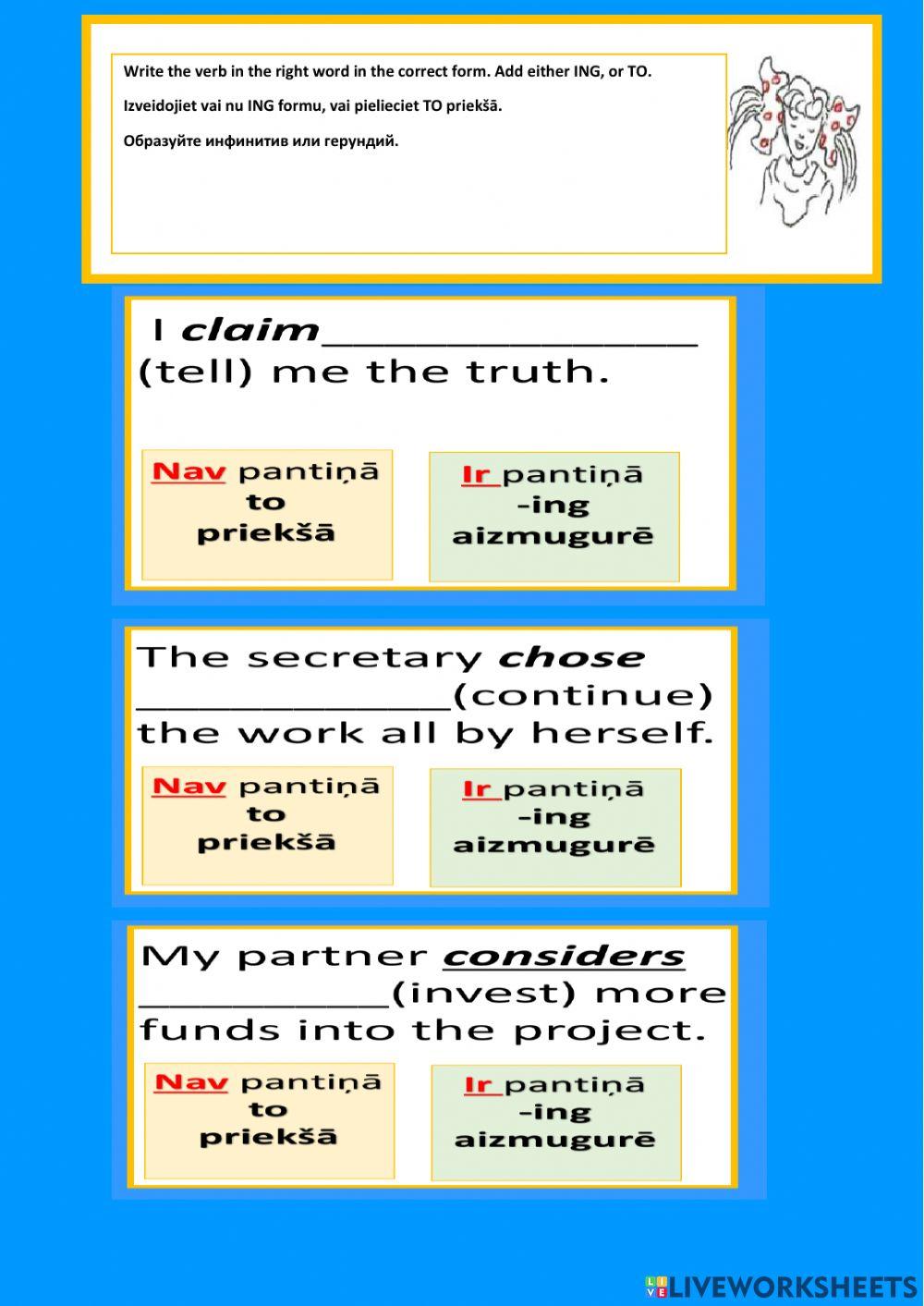 Gerunds or to infinitive