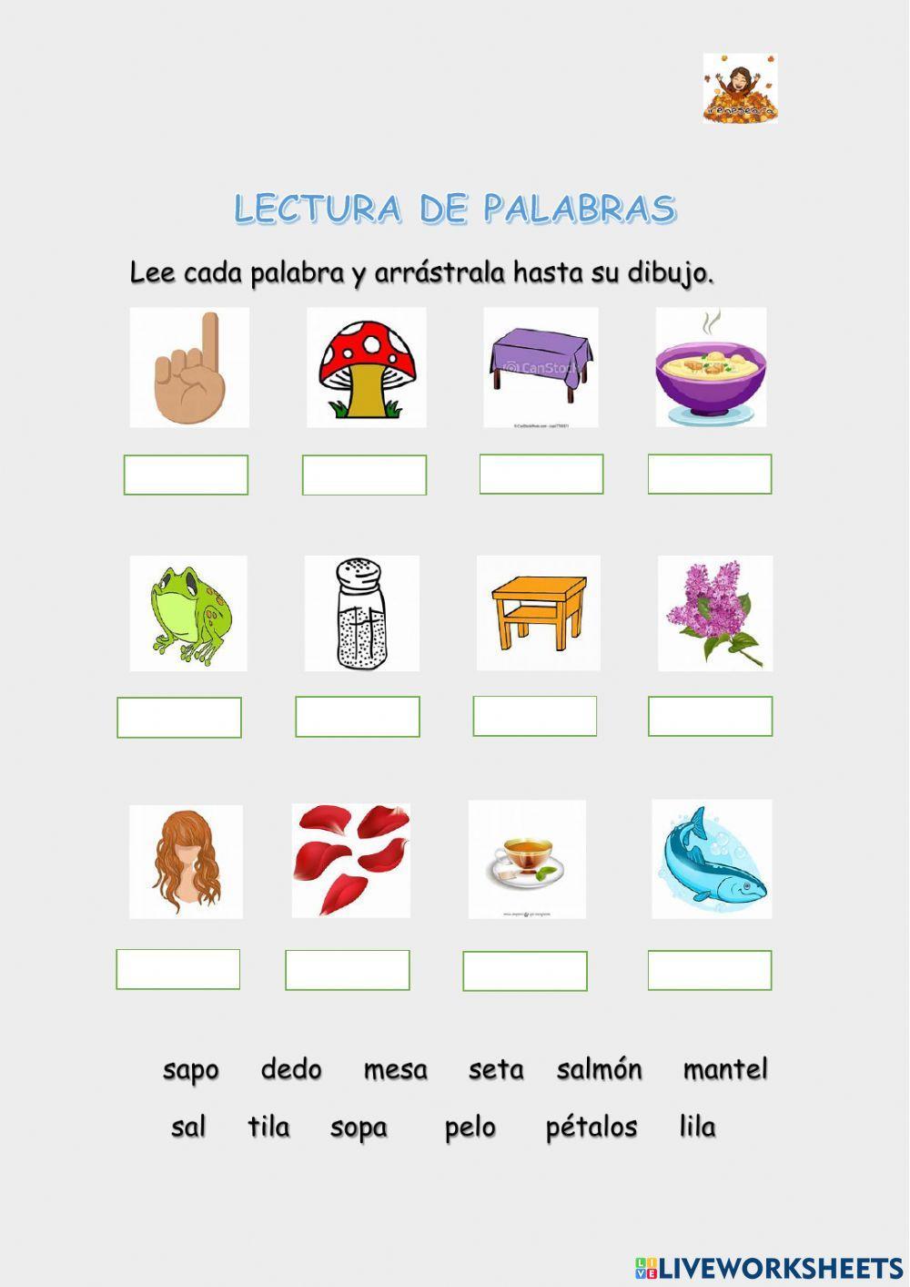 Lectura de palabras D,S,L,T