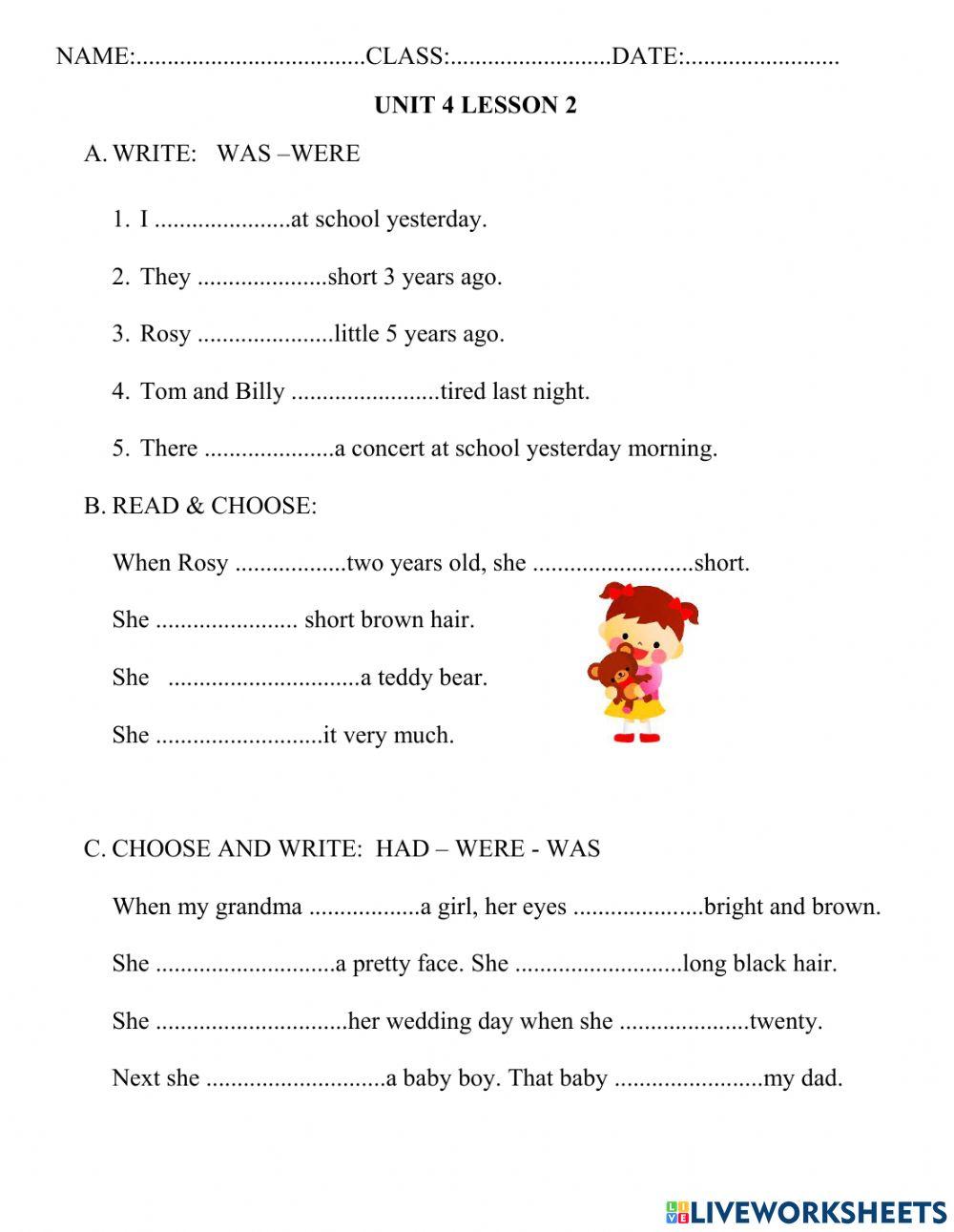 Unit 4 lesson 2 Family & Friends 5