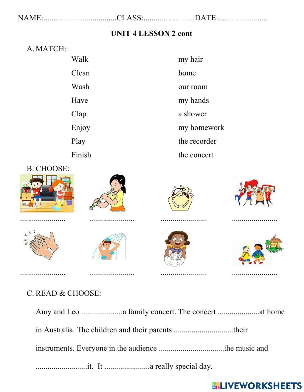 Unit 4 lesson 2 cont Family & Friends 5