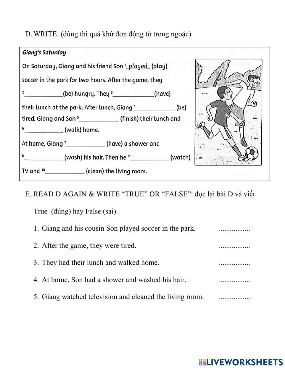 Unit 4 lesson 2 cont Family & Friends 5