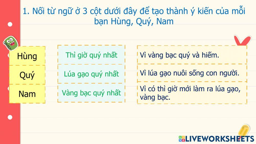 PBT Tập đọc Cái gì quý nhất