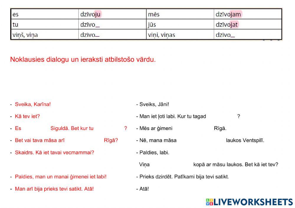 AV-15 (17)+lokatīvs- dzīvot