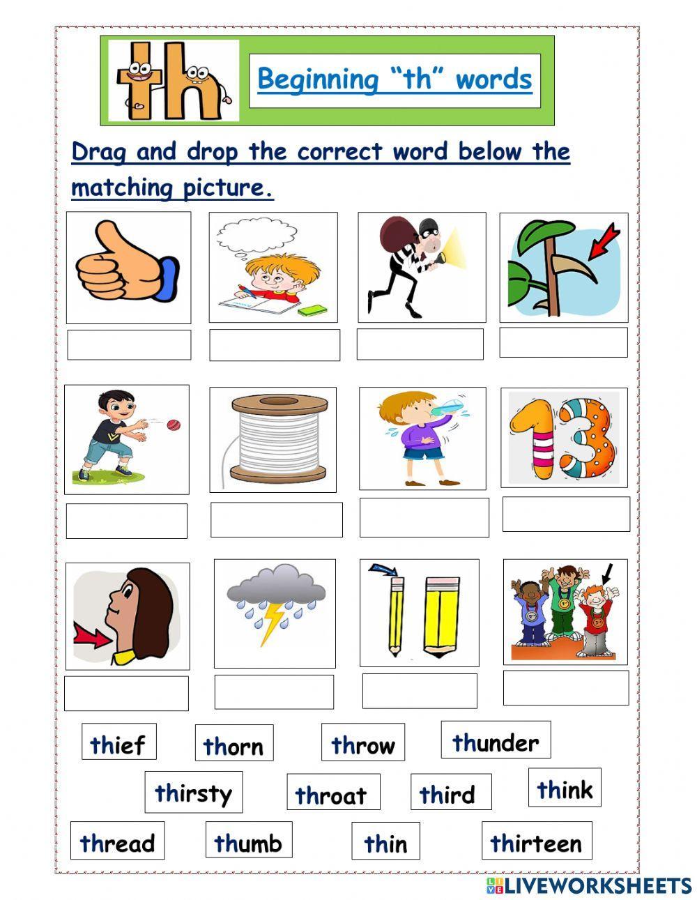 Th Words Worksheet Live Worksheets, 60% OFF